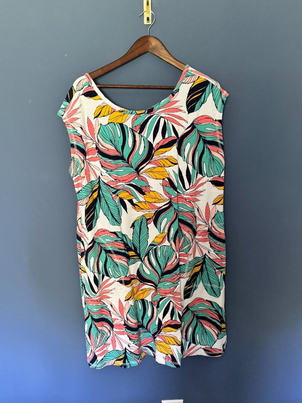 Talbots Cozy Crush Cross Back Dress - Tropical Fronds